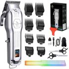 KIPOZI Tondeuse Cheveux et Barbe,Tondeuse barbe homme,LIMURAL,Écran LCD, 8 Sabots, Batterie 2500 mAh,Tondeuse Silencieuse