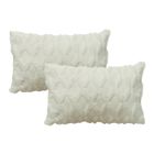WIRLSWEAL 2pcs de Housses de Coussin rectangulaire 30cm x 50cm en Peluche style scandinave couleur unie - Blanc