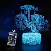 Veilleuse LED 3D Lampe Illusion Optique avec 16 Couleurs Changement et Smart Touch & Télécommande Lampe de Chevet Enfants Cadeau