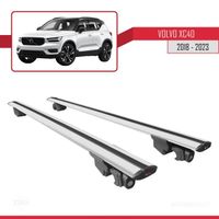 Pour Volvo XC40 2018-2023 HOOK Barres de Toit Railing Porte-Bagages de voiture Avec verrouillable Alu Gris