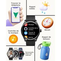 TOOBUR Montre Connectée Homme avec Podomètre,Smartwatch avec 100 Sports,Répondre Passer Appel et Cardiofrequencemetre,Étanche IP6