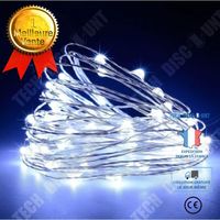TD® USB Guirlande Lumineuse LED ,20M 200 LEDs 8 Modes Avec Télécommande, pour Jardin,Noël,Mariage,Soirée, (Blanc froid, 2pcs).