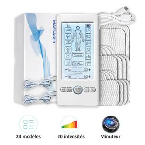 TENS EMS Electrostimulateur Musculaire de Canaux Double pour le soulagement de la douleur,  la massage relaxation