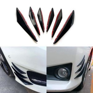 6 Spoilers Avant Universels Voiture - Protection Pare-Chocs Carbone Noir