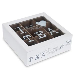 REPOSE SACHET DE THÉ Boîte à thé en bois avec 9 cloisons, boîte à thé a