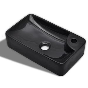 LAVABO - VASQUE Vasque en céramique Noir pour salle de bain - MAD 