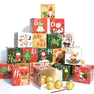 Calendrier de L'Avent à Remplir, Calendrier de L'Avent à Remplir Soi-Même,  Calendrier de l'Avent Boites, Noël Cadeaux Boites avec 1-24 Numéro  Autocollants pour les Boîtes de Noël DIY (Rouge + Vert) 