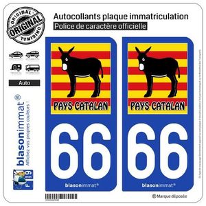 2 Stickers style Immatriculation auto adhésif 10cm lettre EU