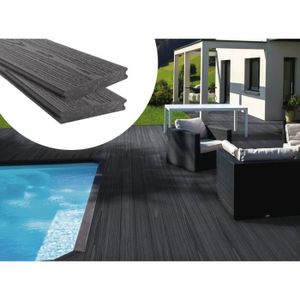 REVETEMENT EN PLANCHE Lot de 3 lames de terrasse composite co-extrusion 