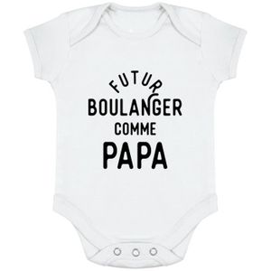 BODY body bébé | Cadeau imprimé en France | 100% coton | Futur boulanger comme papa