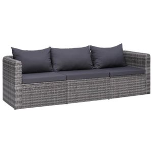 Salon Bas De Jardin Resine Tressee Gris Achat Vente Salon Bas