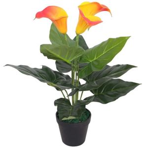 Fleur Artificielle Plante Pot de Fleurs Artificielles Fausse Chambre Salon Cuisine D/écoration de Entr/ée Dint/érieur Maison Jardin Mariage C/él/ébration Chytaii Orange