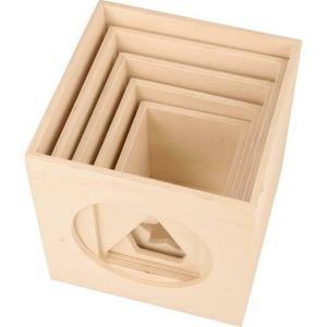 CARTON ONDULÉ 5 Cubes empilables à décorer - Bois