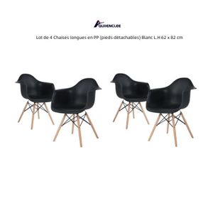 CHAISE LONGUE Chaises longues en PP - QUIIENCLEE - Noir - Pieds détachables - L.H 62 x 82 cm