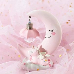 VEILLEUSE BÉBÉ TD® LED Veilleuse en résine lune licorne-Dessin Animé Bébé-Lampe de Chevet pour enfants -veilleuse lampe pour chambre bébé