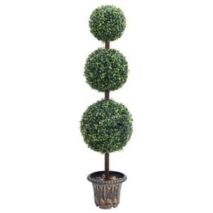 FLEUR ARTIFICIELLE VBESTLIFE Plante de buis artificiel avec pot Forme de boule Vert 118 cm - AKO7068512212192