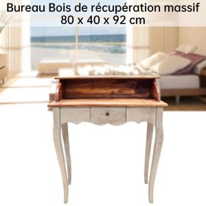 BUREAU  Bureau en bois de récupération massif - VBESTLIFE - Vintage - 80 x 40 x 92 cm - Mat - Marron