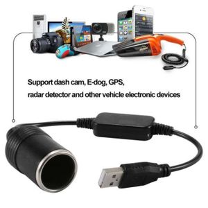 Sinloon USB C vers câble Allume-Cigare de Voiture 12 V Prise