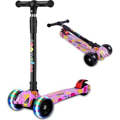 BELEEV V2 Trottinettes Pour Enfants Avec Roues Lumineuses, Tige Et