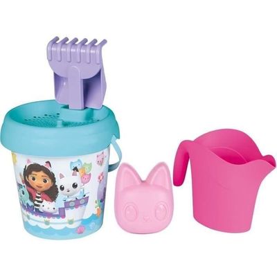 Seau De Plage Gabby – Set Complet Avec Tamis, Râteau, Pelle, Arrosoir Et Moule à Sable – Smoby – Dès 18 Mois – Fabriqué En France