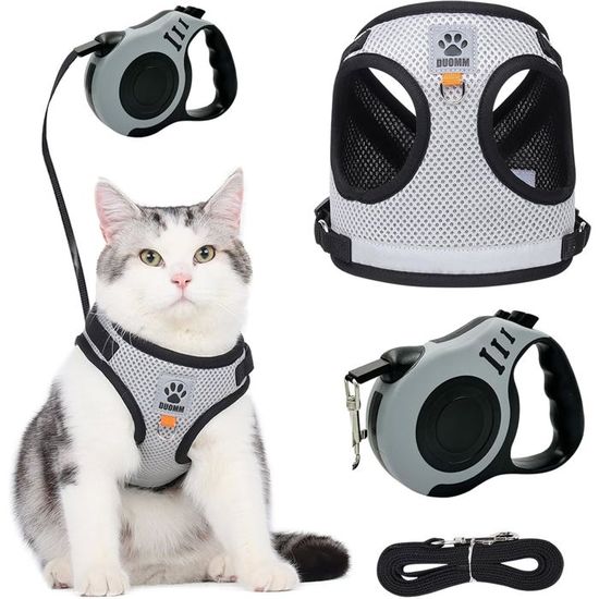 harnais anti-fuite pour chat souple CLASSIC uni vert