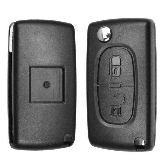 Coque de clé pliant télécommande à 2 bouton Pour Peugeot 308 207