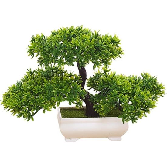 Bonsaï Artificiel Cèdre Japonais - Plante Zen En Pot Pour Décoration Intérieur Et Bureau