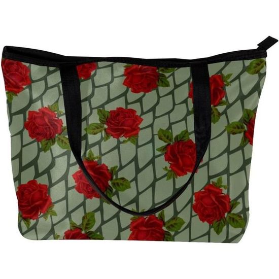 Sac Fourre-tout Ellen Tracy - Simili Cuir Rose à Motif Floral - Occasion Taille M