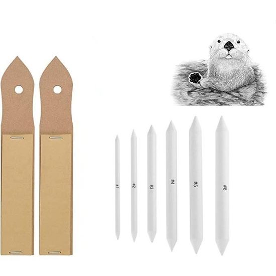 40 Estompes En Papier Pour Dessin - Tortillons, Mélangeurs Fusain - Avec Gomme Et Papier De Verre