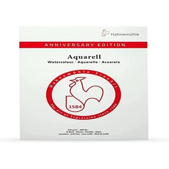 Bloc Aquarelle Hahnemühle - Édition Anniversaire 50 Feuilles Format 24x32 Cm - 425 G/m²