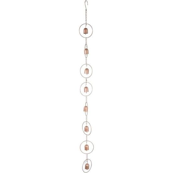 Chaîne De Pluie Décorative En Métal - 8 Parapluies - Longueur 99,1 Cm - Drainage Eau & Déco Extérieure - 6