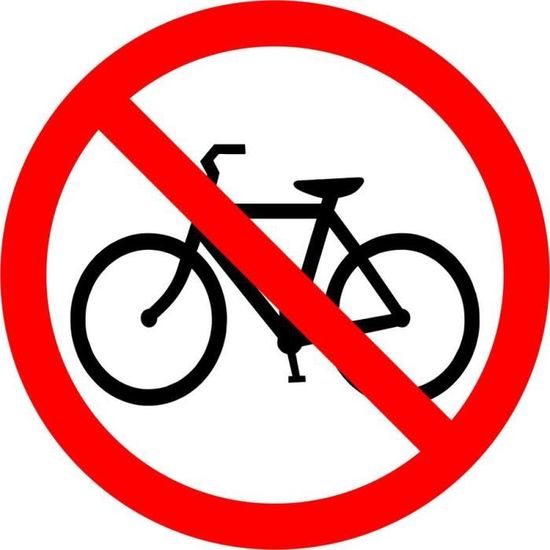 Autocollant sticker vélo interdit panneau parking magasin