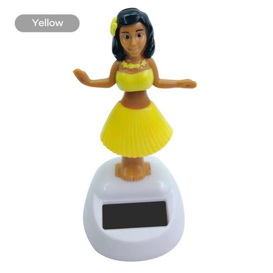 Jaune - Figurine Tahitienne Solaire Danseuse Pour Tableau De Bord De