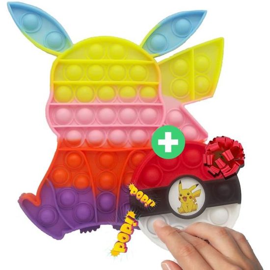 Pop it toys - anti stress pika , popit jeux pas cher, objet satisfaisant,jouet  à presser en silicone pour adultes et enfants - Cdiscount