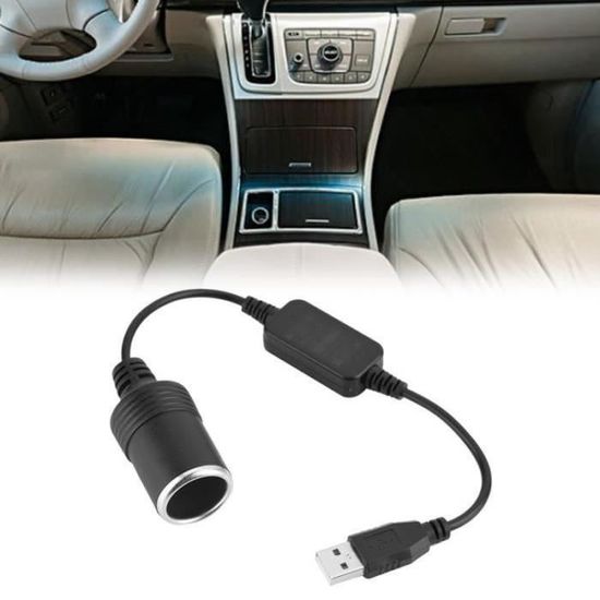 Adaptateur USB-C Vers Allume-Cigare 12V - Câble De 3,2 M Avec Voltmètre LED Et Interrupteur