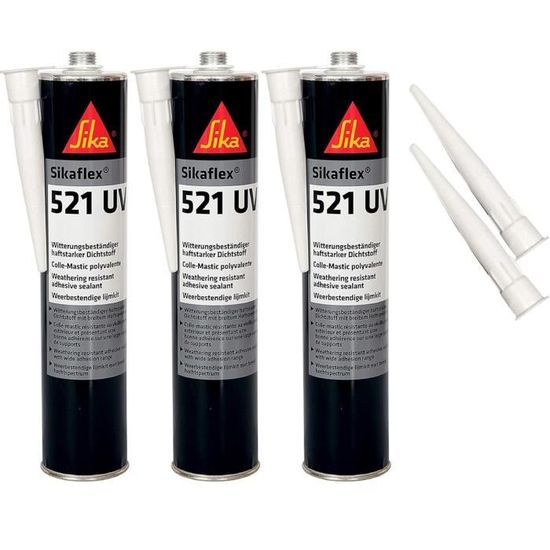 Sika Flex-295 - Mastic Adhésif Marin Résistant Aux UV - Cartouche 300 Ml - Noir