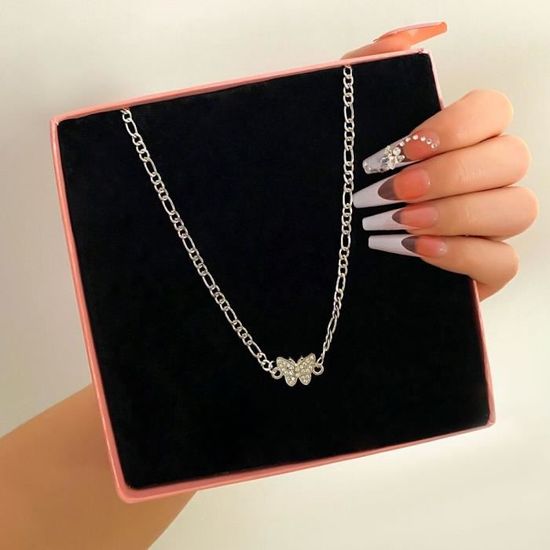 Collier Ras Du Cou Avec Pendentif Papillon Pour Femme - Bijou Fantaisie élégant - Neuf Avec étiquettes