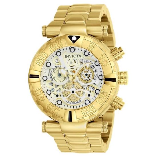 Montre INVICTA Subaqua 48546 Homme - Boîtier Acier Inoxydable 54 Mm, Cadran Blanc - Mouvement Quartz, étanche 20 Bars (200 M) - Garantie 2 Ans - 4