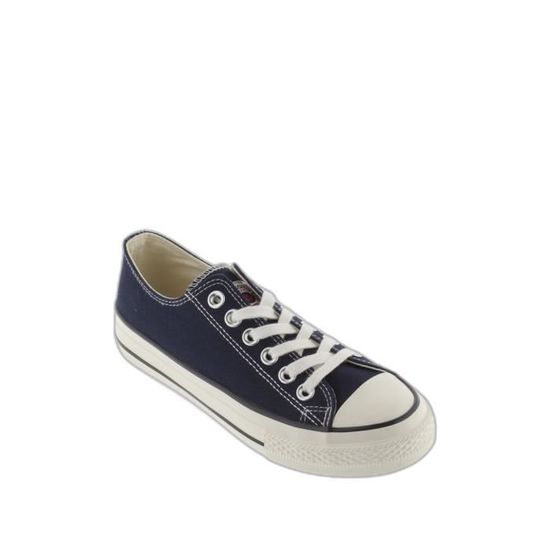 Baskets en toile brillante Victoria Tribu bleu marine Homme 38 Lacets Plat Canvas Bleu marine Cdiscount Chaussures