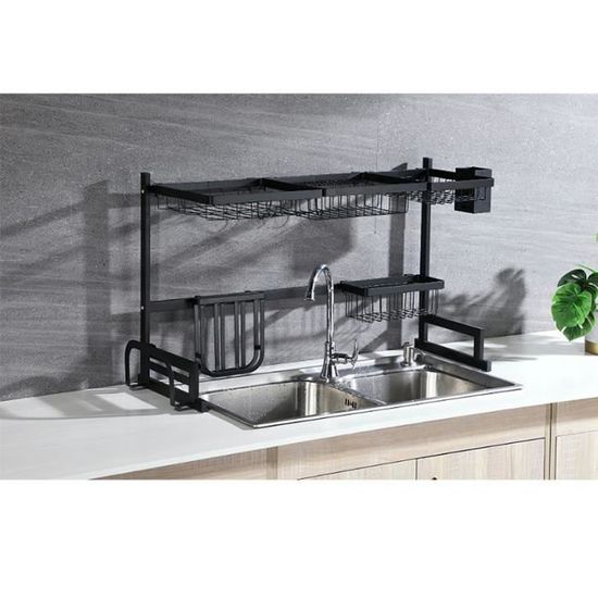 Égouttoir à Vaisselle à 2 Niveaux - Grande Capacité - Pour Assiettes Et
