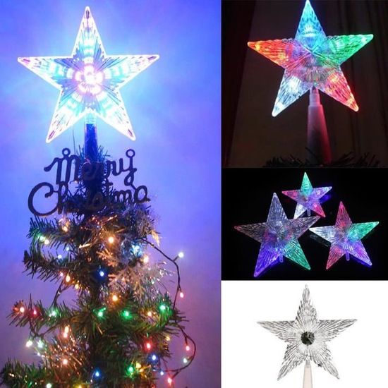 LED étoile de Sapin Noël 18 cm étoile décoratif sur sapin Noël LED Brillant
