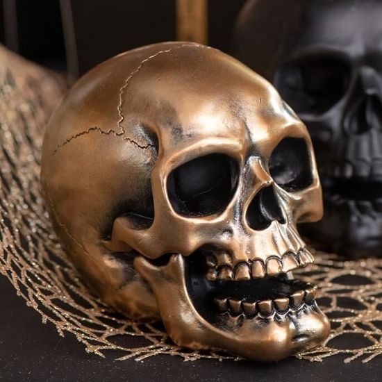 Porte-clés Tête De Mort Gravé - Résine - Environ 3,2 Cm - Pendentif Crâne Style Rock Gothique Motard - Idée Cadeau Originale