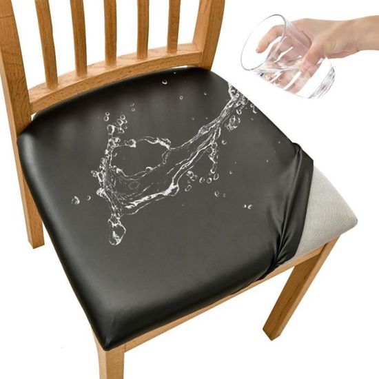 Coussins de chaise épais et imperméables pour chaise de jardin en cuir, pour bureau, salon, salle à manger, terrasse (45 x 45 x 8 cm, gris