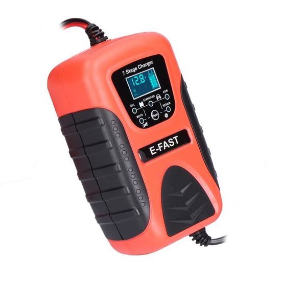 Désulfateur de batterie Chargeur de batterie de voiture automatique 12V 7A 7 étapes pour