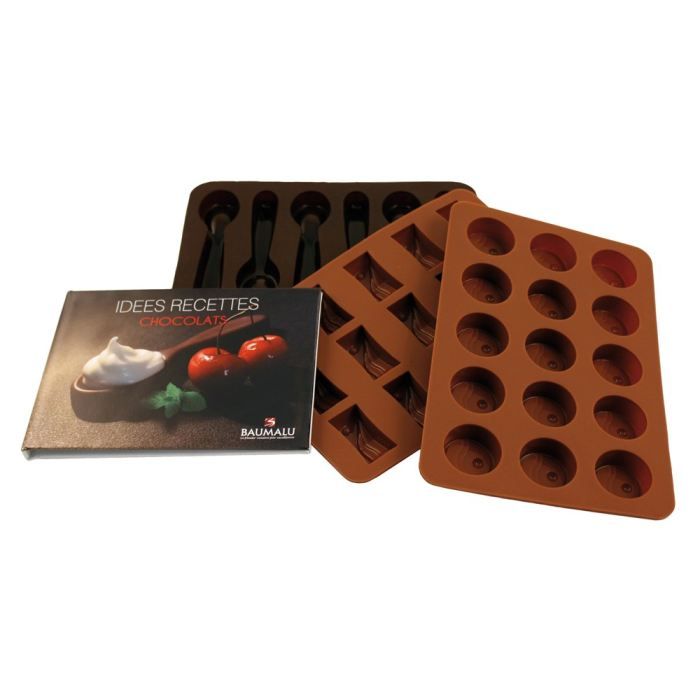 KIT 3 MOULES CHOCOLAT SILICONE +
