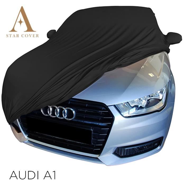 AUDI A1 SPORTBACK BÂCHE DE PROTECTION INTÉRIEUR AVEC POCHES RÉTROVISEURS NOIR COUVERTURE DE VOITURE
