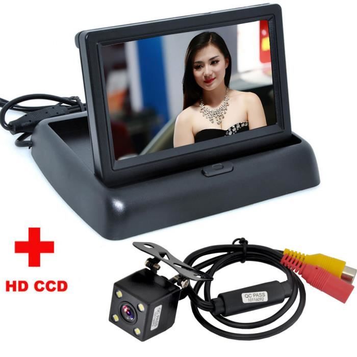 4 LED Caméra de recul + Moniteur de 4,3 pouces Système de caméra