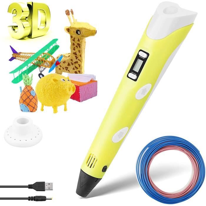 stylo d'impression 3D Stylo 3D Enfant, Stylo d'Impression 3D avec Filament PLA 3D Professionnel Pen avec Ecran LCD Contrôle de la