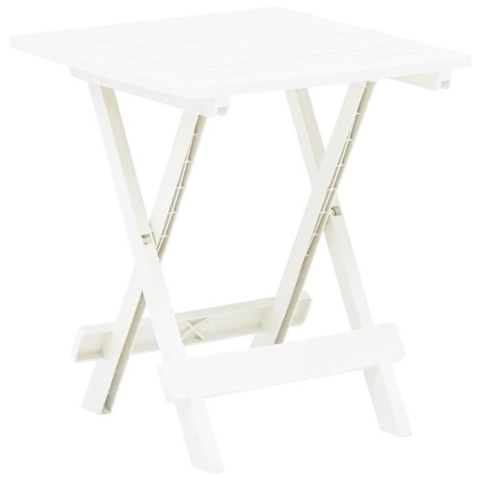 Table pliable de jardin Blanc 45x43x50 cm Plastique -OLL -PAI