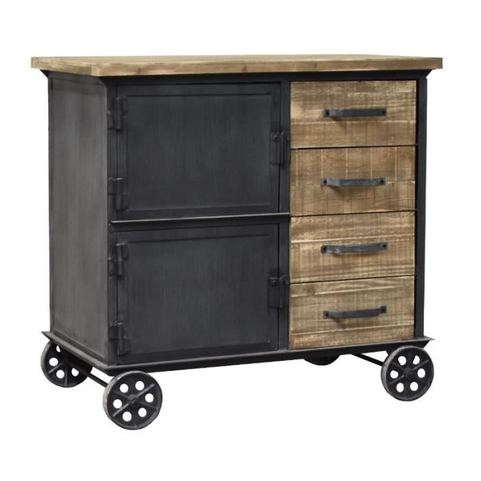 Meuble Bahut Enfilade Commode Console Industriel Campagne 90 cm